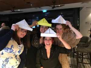 Office team origami hats